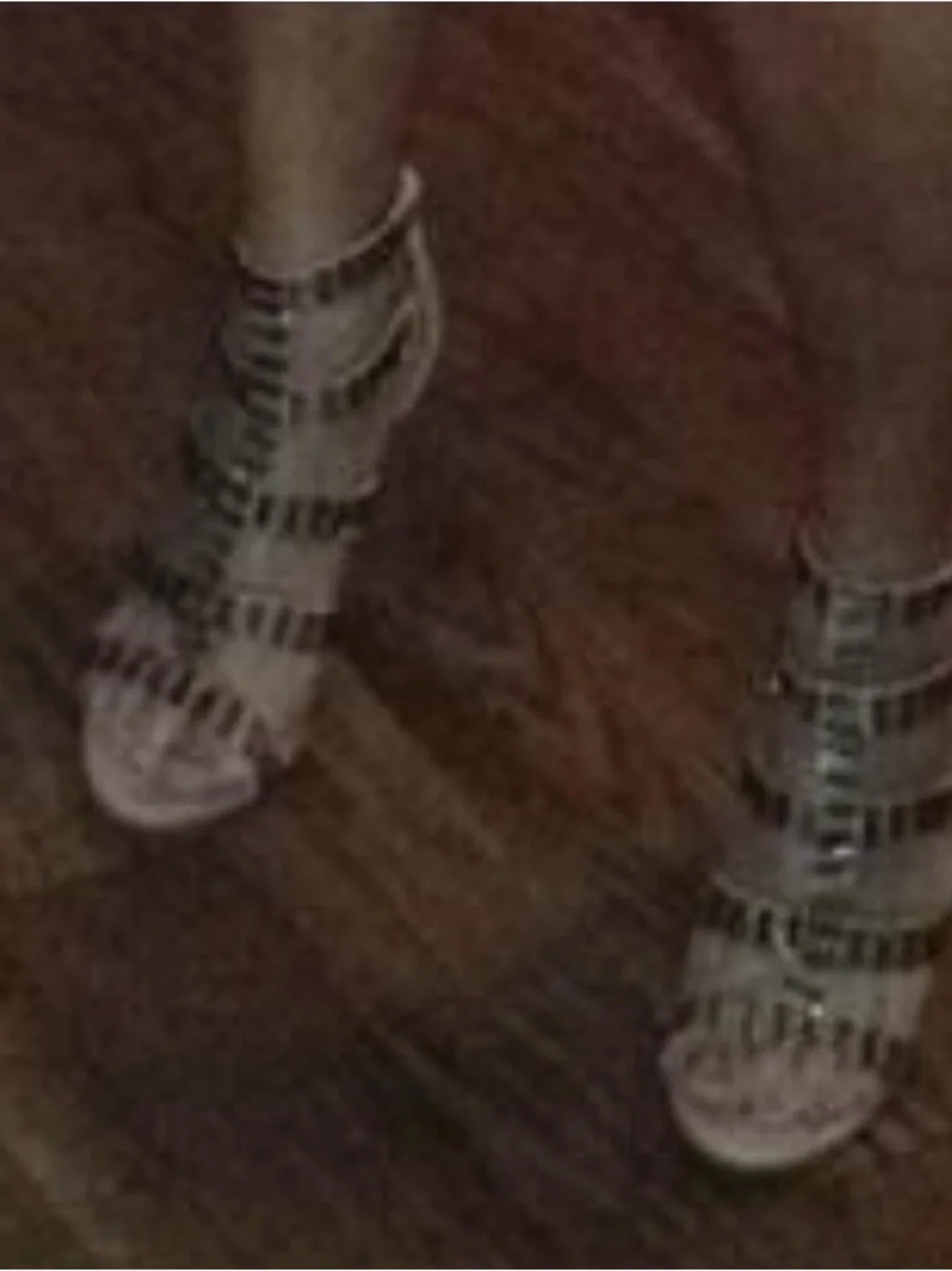Steve Madden Nude Strappy Heeled Sandals with Iridescent Beading